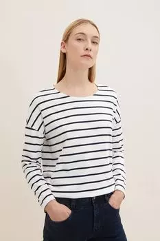 Лонгслив хлопковый в полоску TOM TAILOR