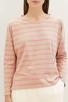 Лонгслив хлопковый в полоску TOM TAILOR