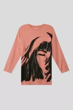 Лонгслив из вискозы с принтом Guess