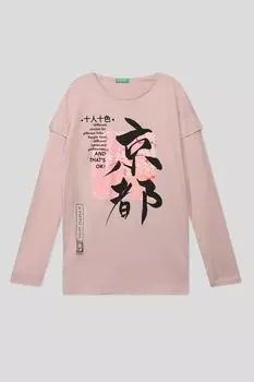 Лонгслив с принтом Benetton