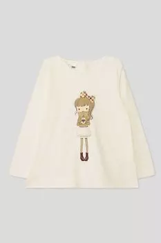 Лонгслив с принтом и декором IDO