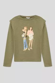 Лонгслив с принтом и декором Mayoral