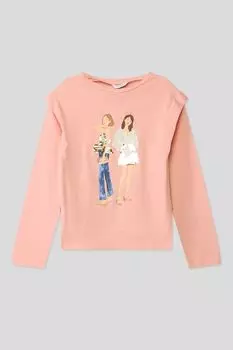 Лонгслив с принтом и декором Mayoral