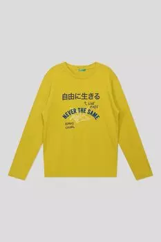 Лонгслив с текстовым принтом Benetton