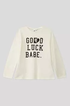 Лонгслив с текстовым принтом IDO