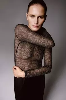 Лонгслив трикотажный полупрозрачный DAISYKNIT