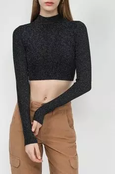 Лонгслив укороченный с блестящими вкраплениями Baby Angel