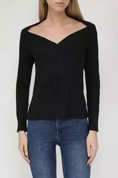 Лонгслив в рубчик с вырезом OVS