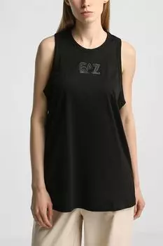 Майка хлопковая с логотипом Ea7