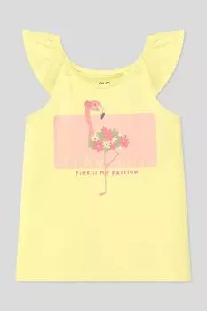 Майка хлопковая с оборками и принтом OVS