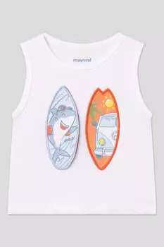 Майка хлопковая с принтом Mayoral