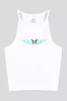 Майка хлопковая с принтом OVS