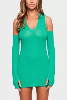 Мини-платье в рубчик с воротником The Couture Club