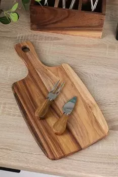 Набор для сыра из доски и двух ножей COINCASA