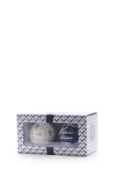 Набор фарфоровый из 2 елочных шаров в подарочной упаковке Объединение «Гжель»