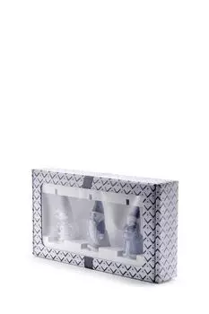 Набор фарфоровый из 3 елочных игрушек в подарочной упаковке Объединение «Гжель»