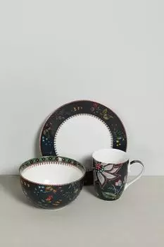 Набор фарфоровый из 3 предметов посуды Berry Blues Pip Studio