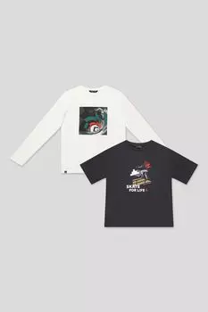 Набор хлопковый из лонгслива и футболки Nukutavake