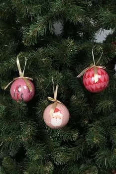 Набор из 14 елочных шаров с принтом Santa COINCASA