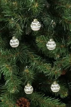 Набор из 15 стеклянных елочных шаров COINCASA