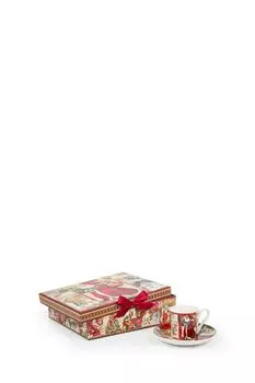 Набор из 2 чайных пар из фарфора в подарочной упаковке COINCASA
