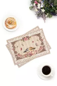 Набор из 2 гобеленовых салфеток с принтом Певчие птички Le Gobelin