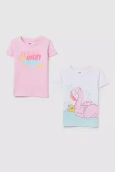 Набор из 2 хлопковых футболок с принтом OVS