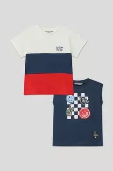 Набор из 2 хлопковых футболок с принтом Mayoral