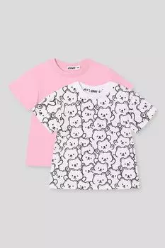 Набор из 2 хлопковых футболок с принтом GIOCO