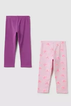 Набор из 2 хлопковых легинсов с принтом OVS