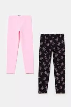 Набор из 2 хлопковых легинсов с принтом OVS