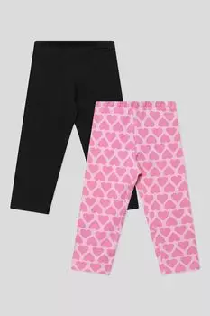 Набор из 2 хлопковых легинсов с принтом OVS