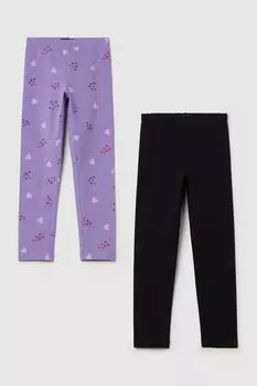 Набор из 2 хлопковых легинсов с принтом OVS