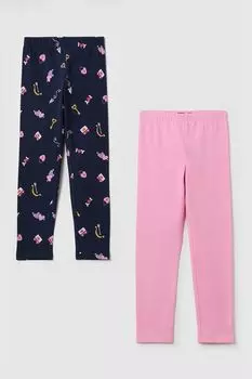 Набор из 2 хлопковых легинсов с принтом OVS