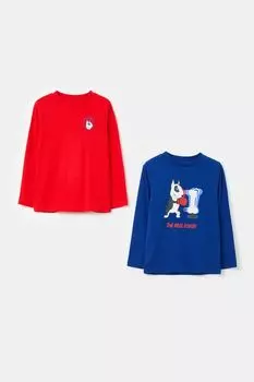 Набор из 2 хлопковых лонгсливов с принтом OVS