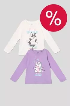 Набор из 2 хлопковых лонгсливов с принтом OVS