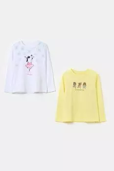 Набор из 2 хлопковых лонгсливов с принтом OVS