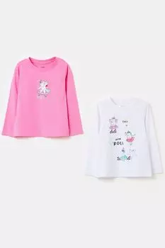 Набор из 2 хлопковых лонгсливов с принтом OVS