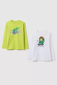 Набор из 2 хлопковых лонгсливов с принтом OVS