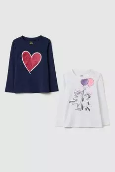 Набор из 2 хлопковых лонгсливов с принтом OVS