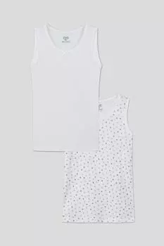 Набор из 2 хлопковых маек с принтом OVS