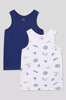 Набор из 2 хлопковых маек с принтом OVS