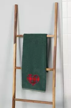Набор из 2 хлопковых полотенец Tartan Heart Green COINCASA
