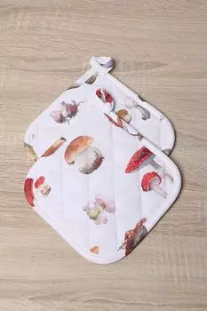 Набор из 2 хлопковых прихваток с принтом Funghetti COINCASA