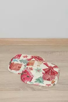 Набор из 2 хлопковых прихваток с принтом Gingerbread COINCASA