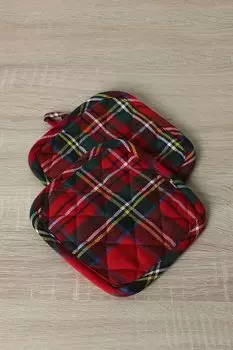 Набор из 2 хлопковых прихваток в клетку COINCASA