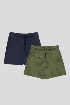 Набор из 2 хлопковых шорт на кулиске с принтом Fagottino