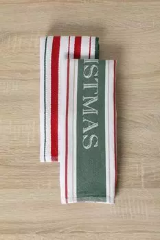 Набор из 2 кухонных полотенец с принтом Jq Merry Xmas COINCASA