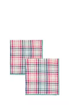 Набор из 2 кухонных салфеток льняных в клетку Multicheck COINCASA