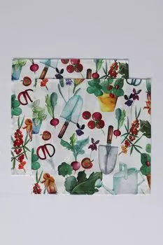 Набор из 2 кухонных салфеток с принтом Veg Garden COINCASA